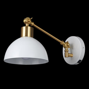 Lisa 18" Swing Arm Modern Midcentury Iron USB Charging Port LED Sconce - JONATHAN Y